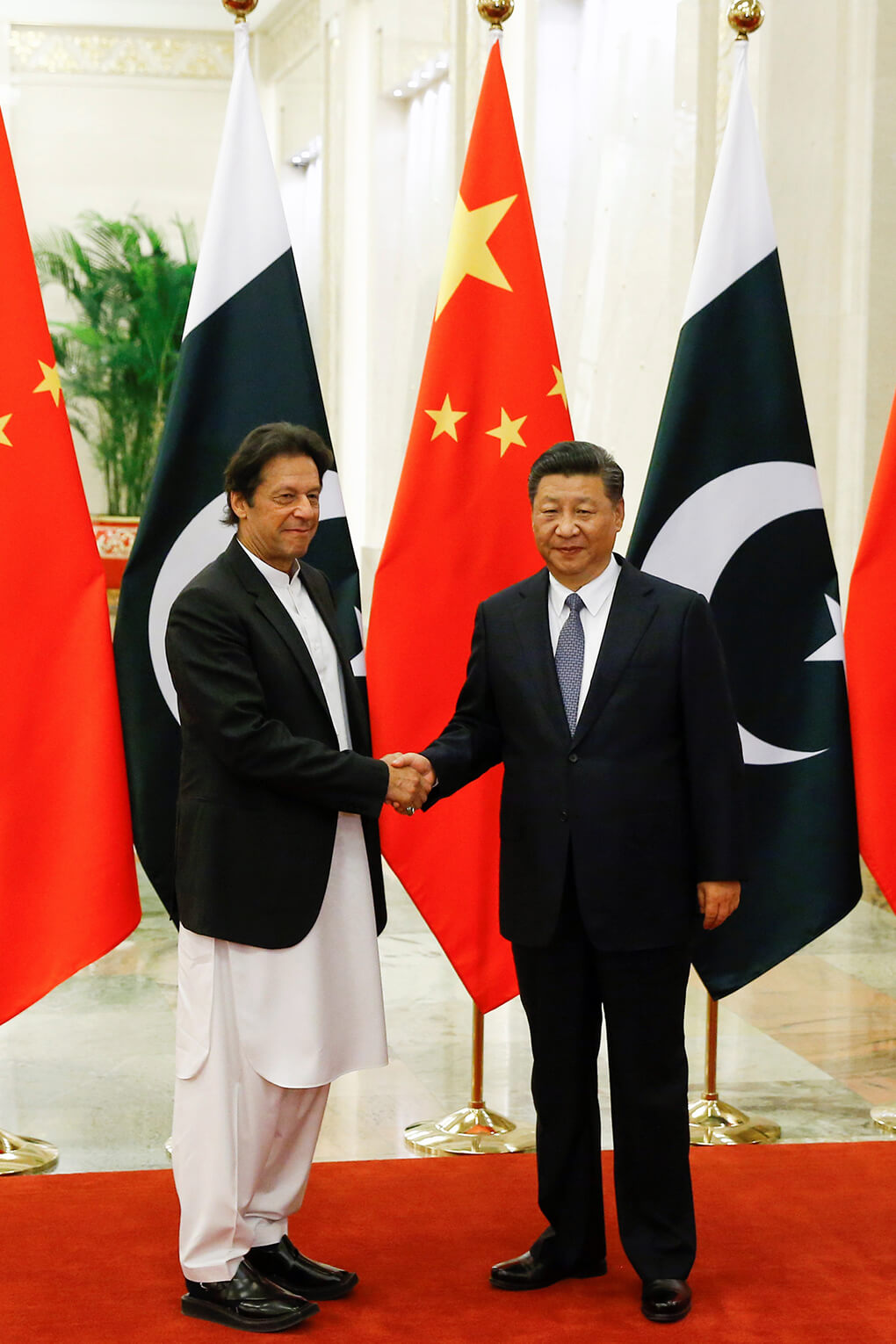 Chinese President Xi Jinping meets Pakistani Prime Minister Imran Khan in Beijing, in 2018. Pakistan has been a central part of the Digital Silk Road Initiative.